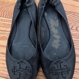 Tory Burch Black Textured Flats